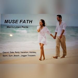 Mens linen pant trouser tan, army green, black